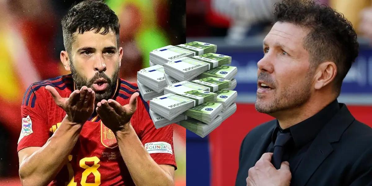 Jordi Alba no llegará a Atlético de Madrid y Diego Simeone ya pensó en su reemplazante aunque no es nada fácil