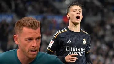 Jota Jordi, panelista de El Chiringuito, y Arda Guler del Real Madrid