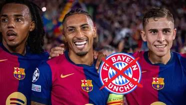 Jugadores del Barca con el escudo del Bayer/ FOTO: X Barcelona