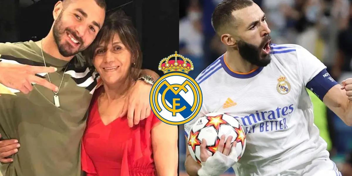Karim Benzema con su madre Wahida Djebbara / Foto: Collage