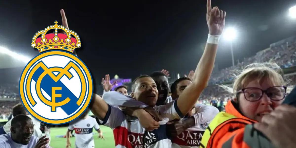 Kylian Mbappé celebrando el gol al FC Barcelona, que los eliminó de Champions League