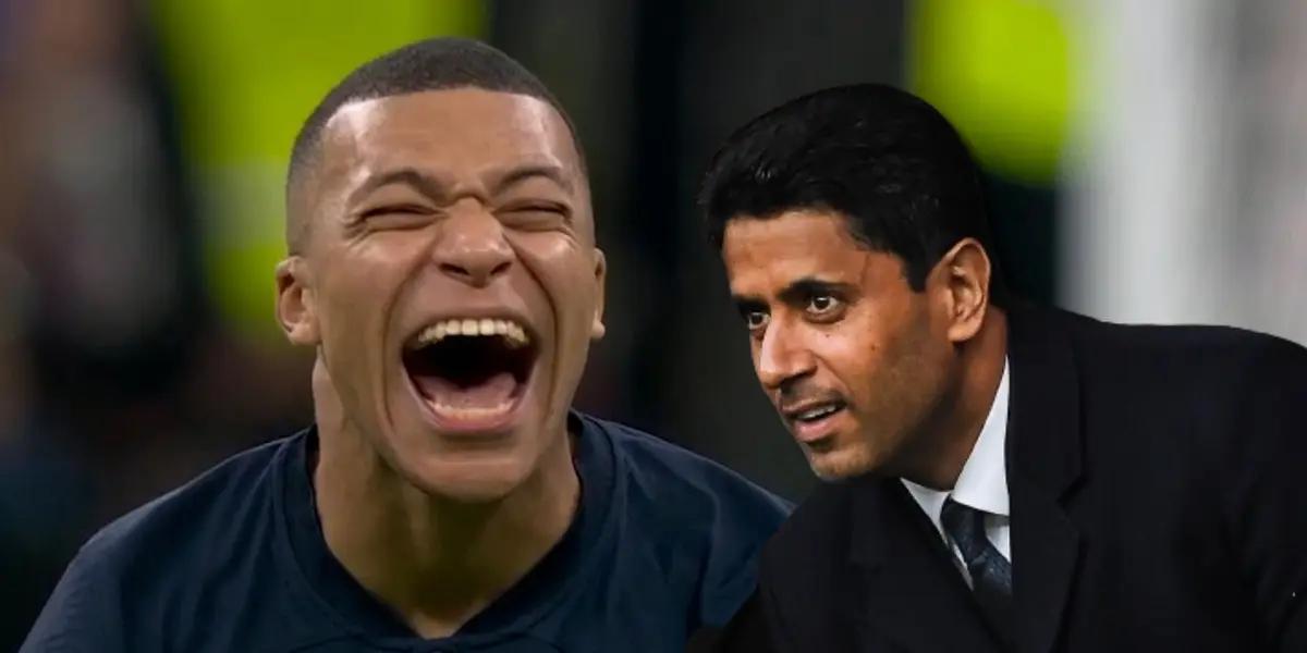 Kylian Mbappé y el presidente del PSG