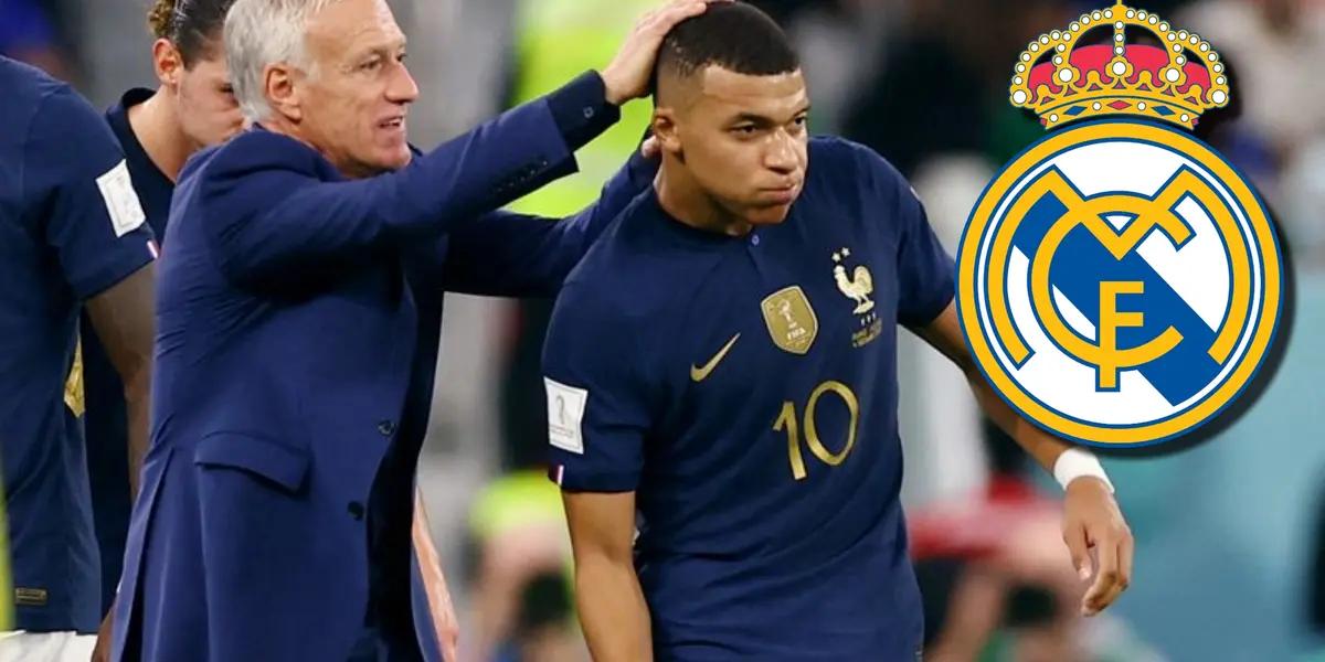 Kylian Mbappé y entrenador de Francia, Didier Deschamps