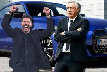 La diferencia de coches entre Simeone y Carlo Ancelotti, entrenadores de Atlético de Madrid y Real Madrid respectivamente