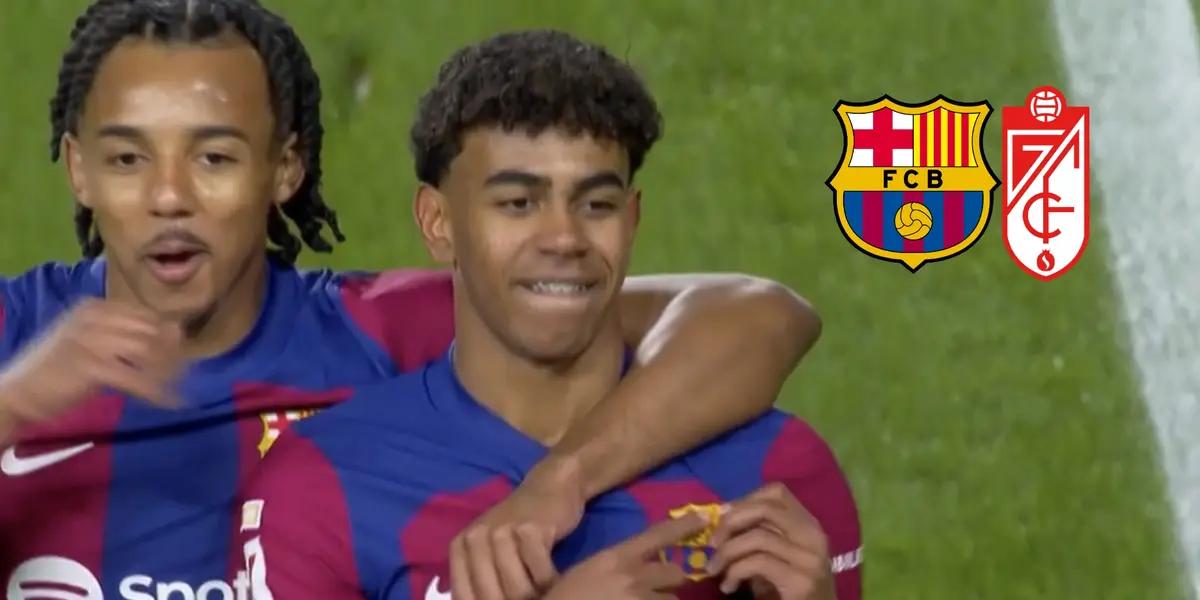 Lamine Yamal celebrando el gol