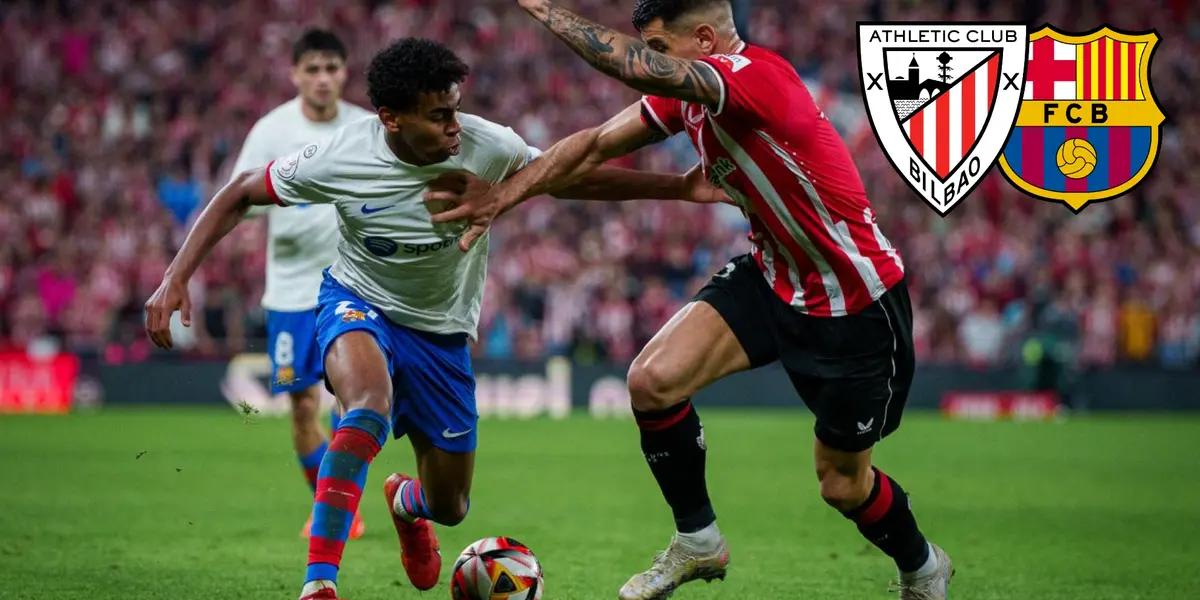 Lamine Yamal en una acción del partido