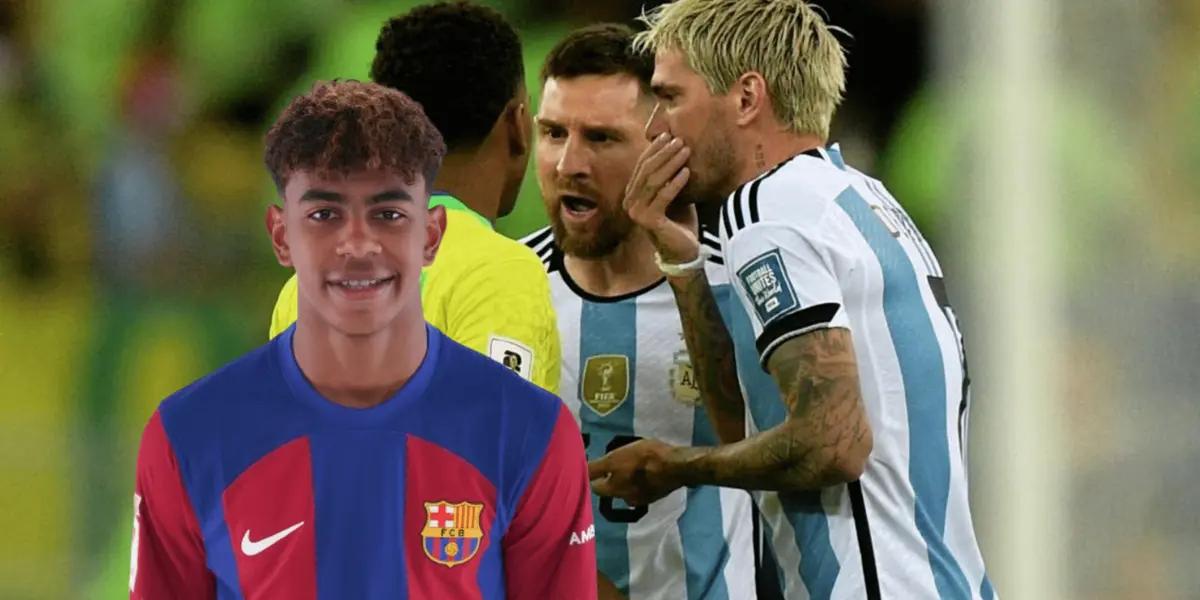 Lionel Messi se fue contra Rodrygo en partido de Eliminatorias, mientras tanto esto hizo Lamine Yamal