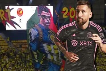 Lionel Messi tiene un homenaje gigante en Estados Unidos, mientras a Cristiano Ronaldo le hicieron un mosaico en Al-Nassr
