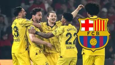 Los jugadores del Dortmund festejan su victoria.