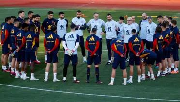 Luis De La Fuente y jugadores de la Selección de España