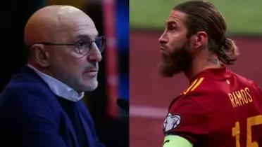 Luis De La Fuente y Sergio Ramos, en la Selección de España