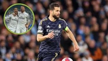 Nacho en acción con la camiseta del Madrid, CR7 y Sergio Ramos festejan un gol