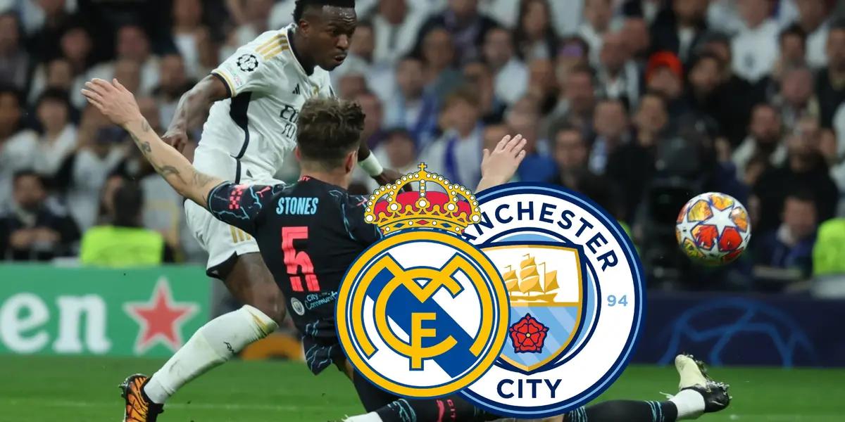 Nico González tuvo que agarrar a Vinicius de manera descarada para frenarle