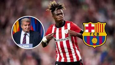 Nico Williams - Joan Laporta (Foto: X)