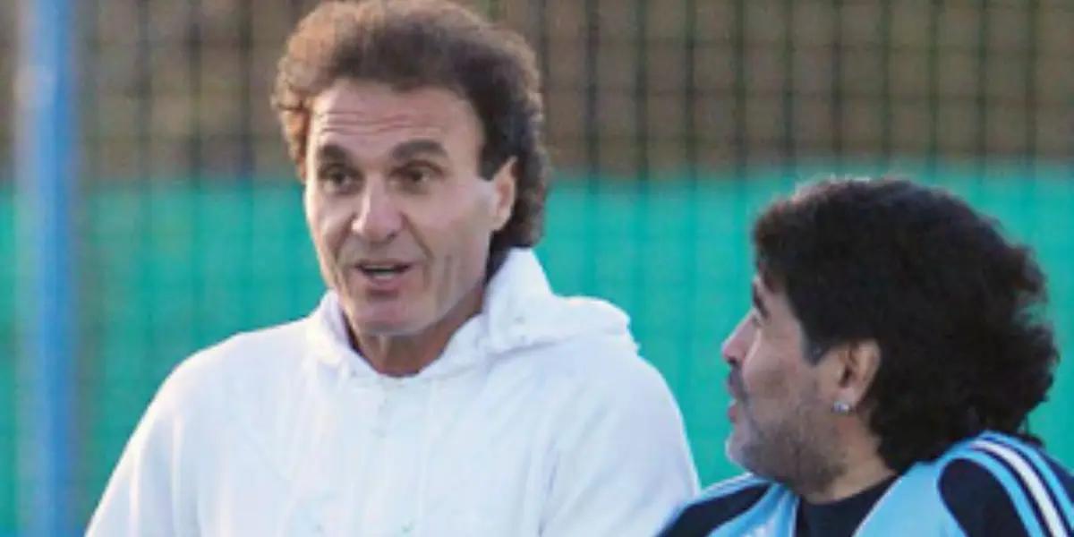 Oscar Ruggeri y Diego Maradona en Argentina