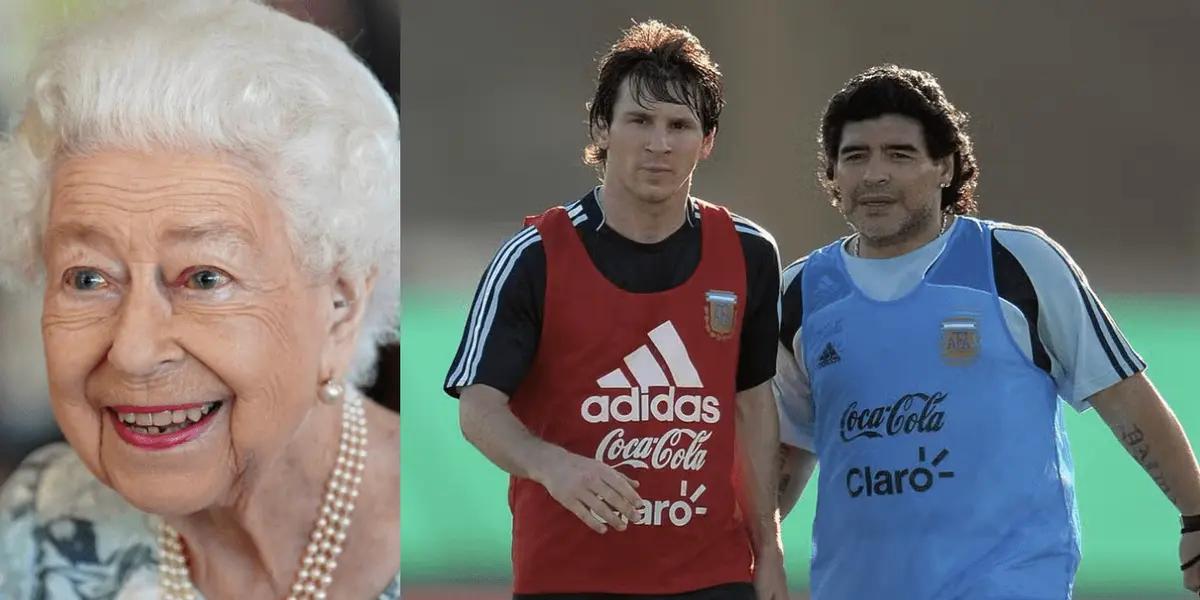 Pocos sabían que Maradona trabajó codo a codo con la reina Isabel II.
