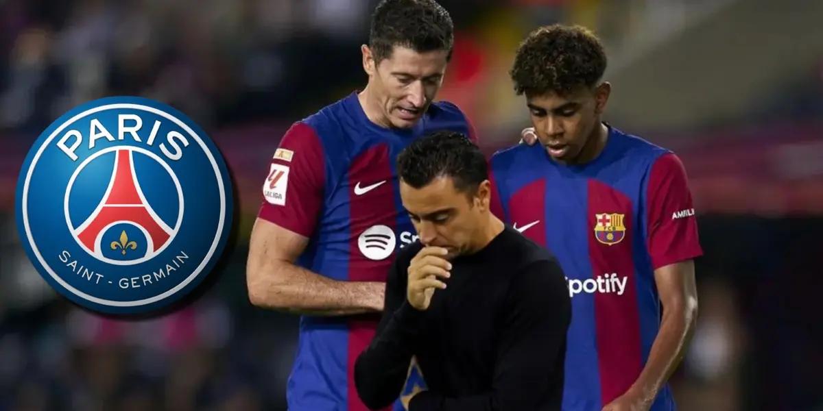 Robert Lewandowski, Lamine Yamal y Xavi Hernández del FC Barcelona