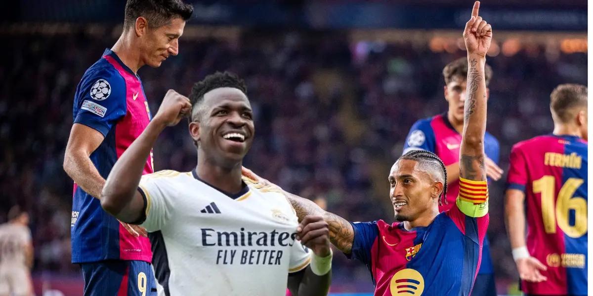 Robert Lewandowski - Raphinha - Vinicius Jr. (Foto: FC Barcelona)