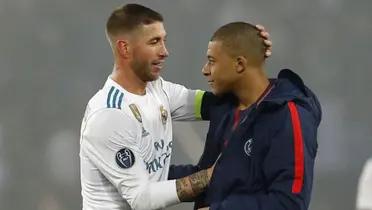 Sergio Ramos, ex jugador del Real Madrid, Kylian Mbappé del PSG