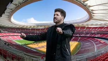 Simeone celebrando en el Wanda Metropolitano