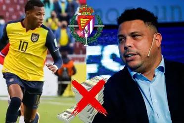 Una de las figuras del fútbol ecuatoriano y del Real Valladolid estaría teniendo algunos conflictos con el presidente de la institución Ronaldo Nazario Lima.