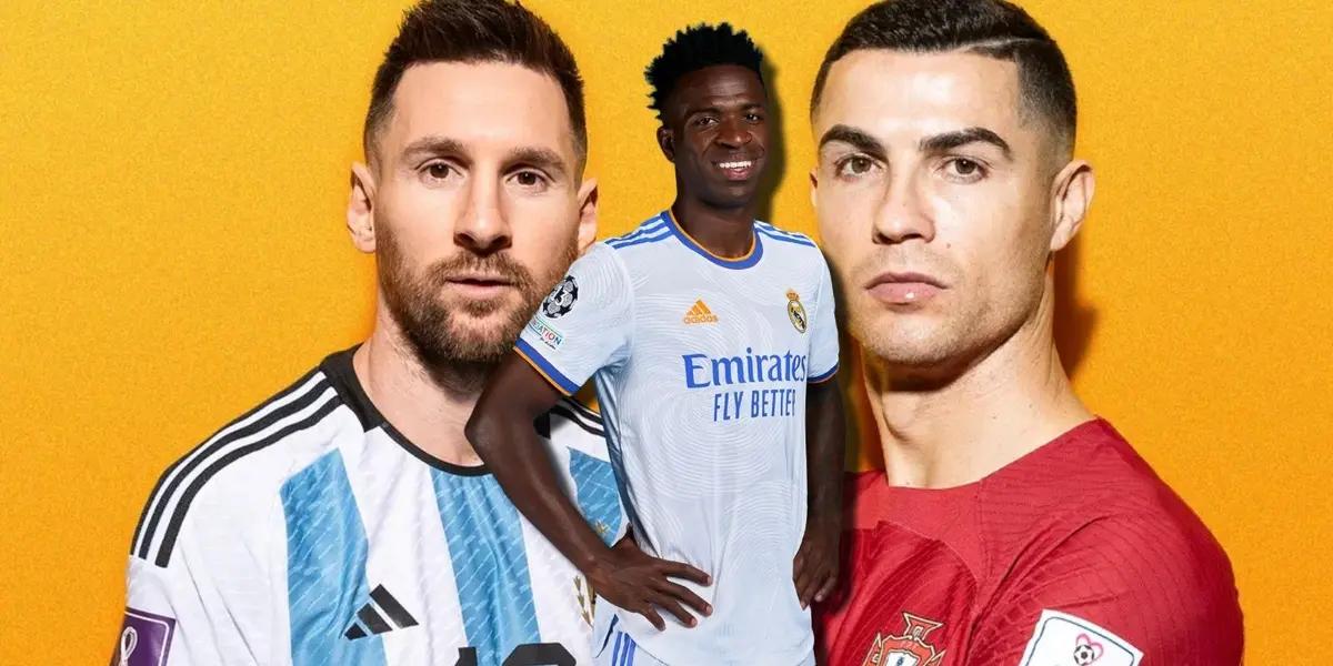 Vinicius tiene la 7 de Cristiano Ronaldo en el Real Madrid, pero imitó a Messi de una manera insólita