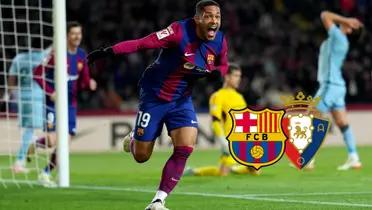 Vitor Roque celebrando el gol