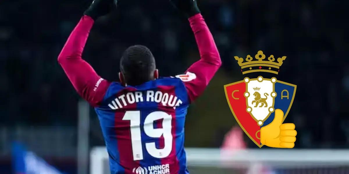 Vitor Roque celebrando su gol