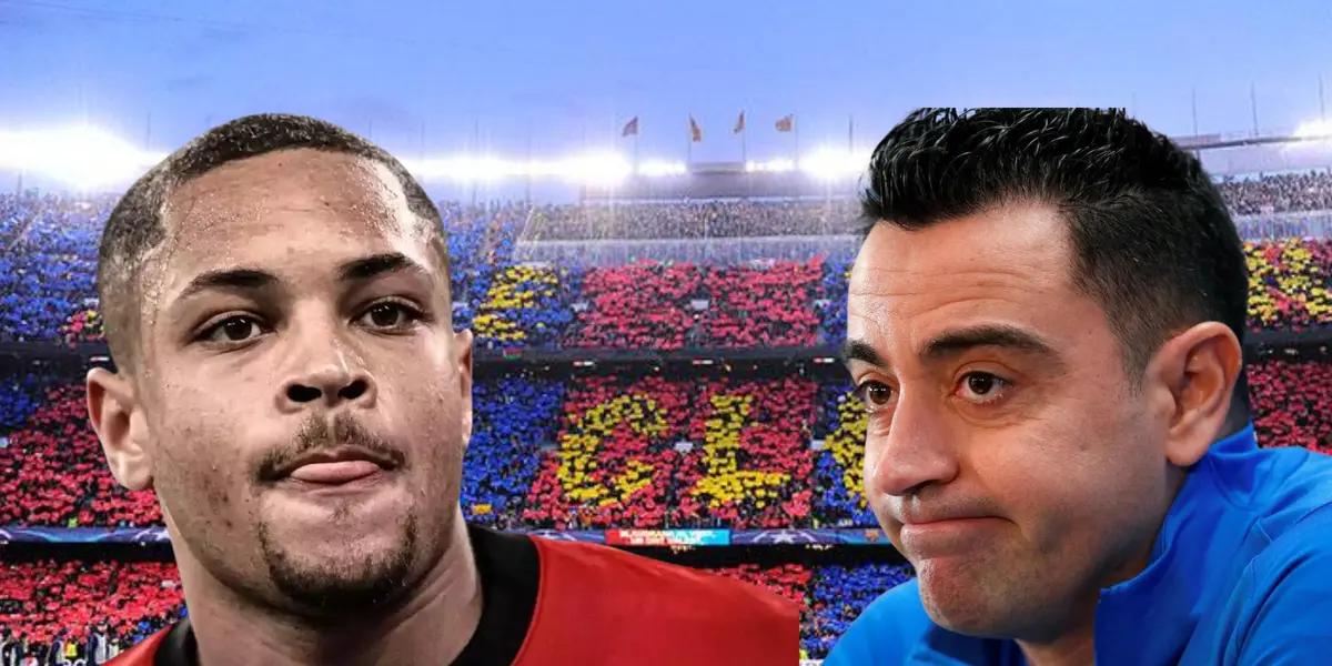 Vitor Roque y Xavi Hernández