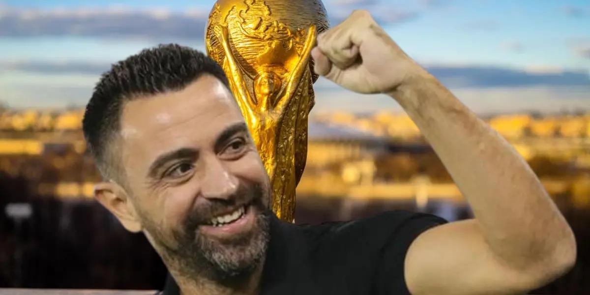 Xavi celebrando, Copa del Mundo