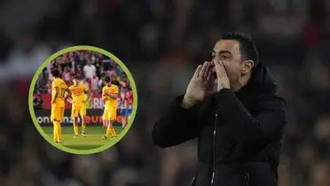Xavi gritando, los jugadores del Barça cabizbajos tras la derrota vs Girona