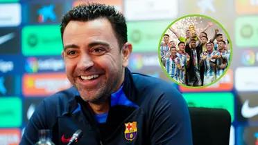 Xavi sonríe y Argentina festeja su campeonato del mundo.