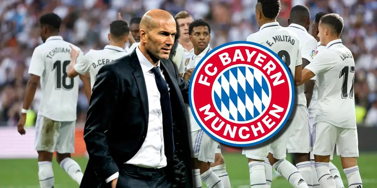 Zinedine Zidane y jugadores del Real Madrid celebrando un gol