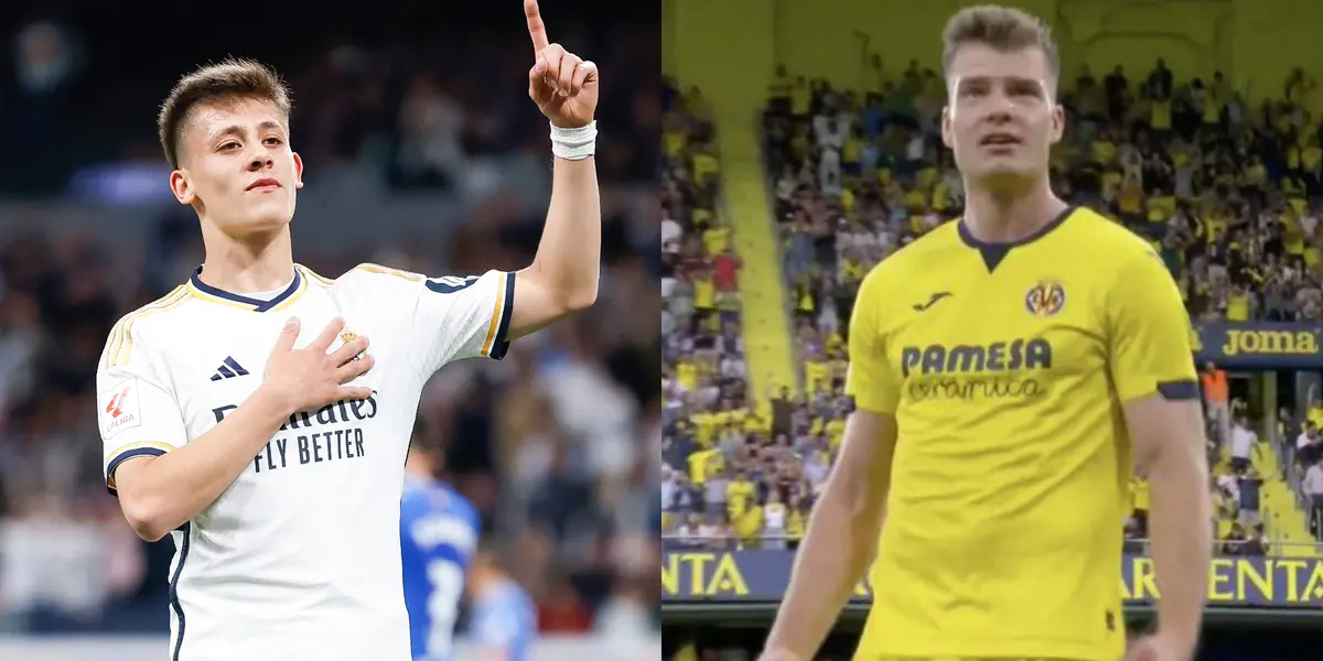 Arda Guler, del Real Madrid, y Alexander Sorloth del Villarreal