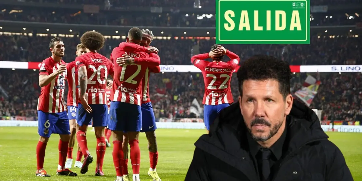 Diego Simeone con jugadores de Atlético de Madrid