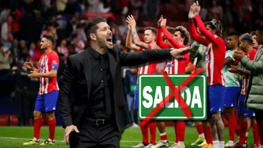 Diego Simeone con jugadores del Atlético de Madrid