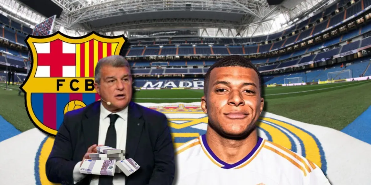 Joan Laporta, presidente FC Barcelona, Kylian Mbappé