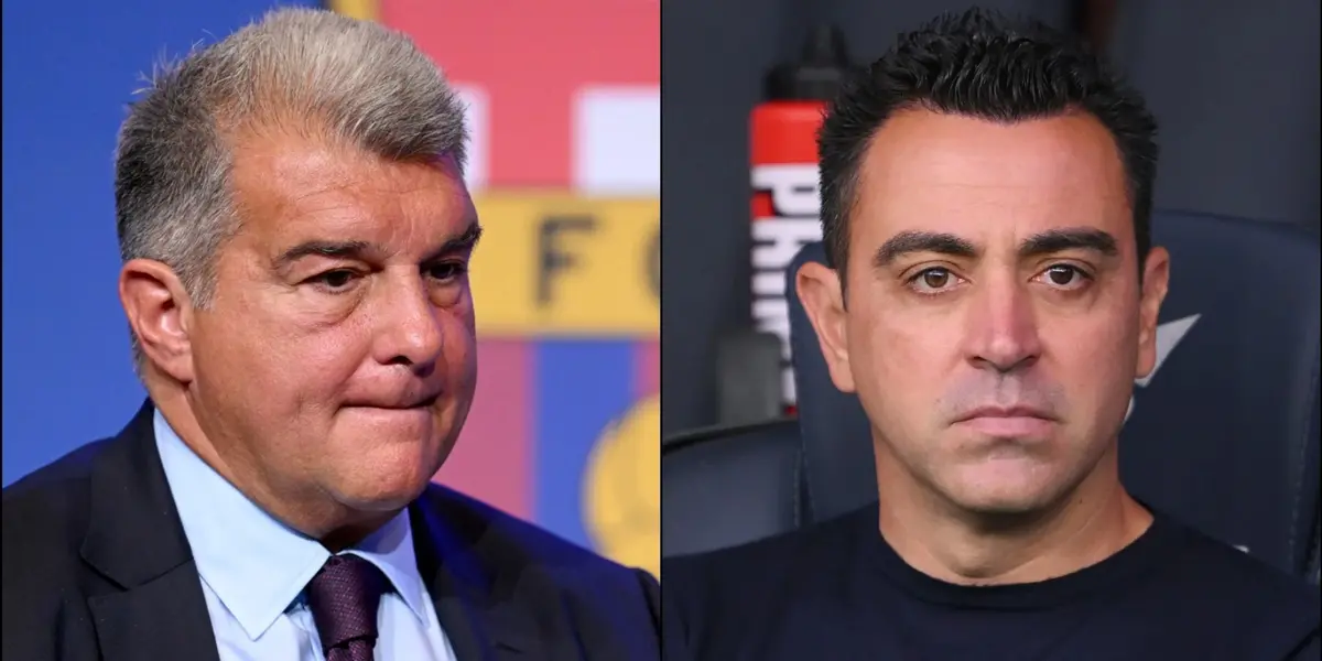 Joan Laporta y Xavi Hernández, del FC Barcelona