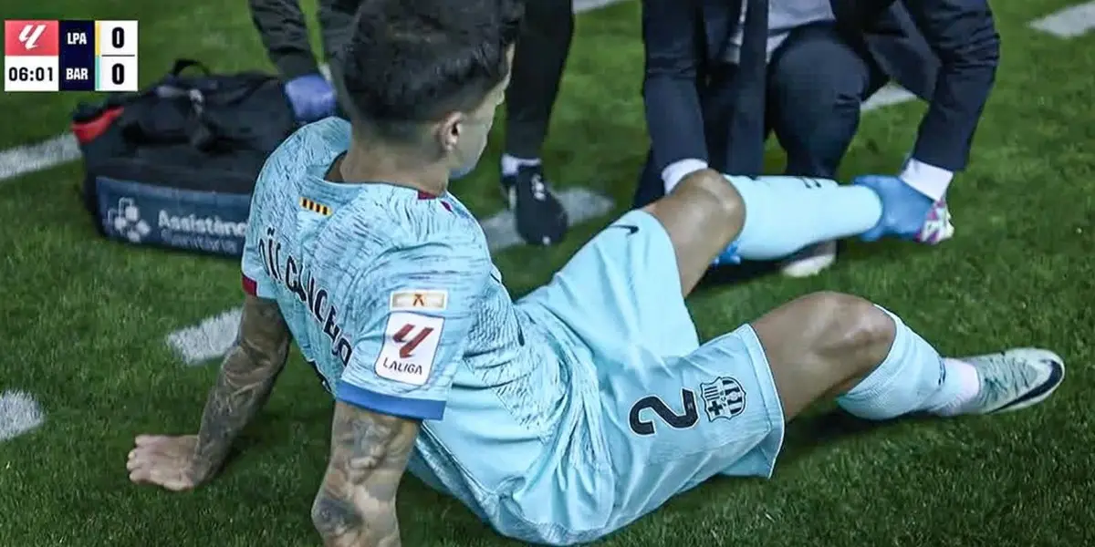 Joao Cancelo se lesionó en el cotejo entre FC Barcelona ante Las Palmas y metió preocupación en Xavi