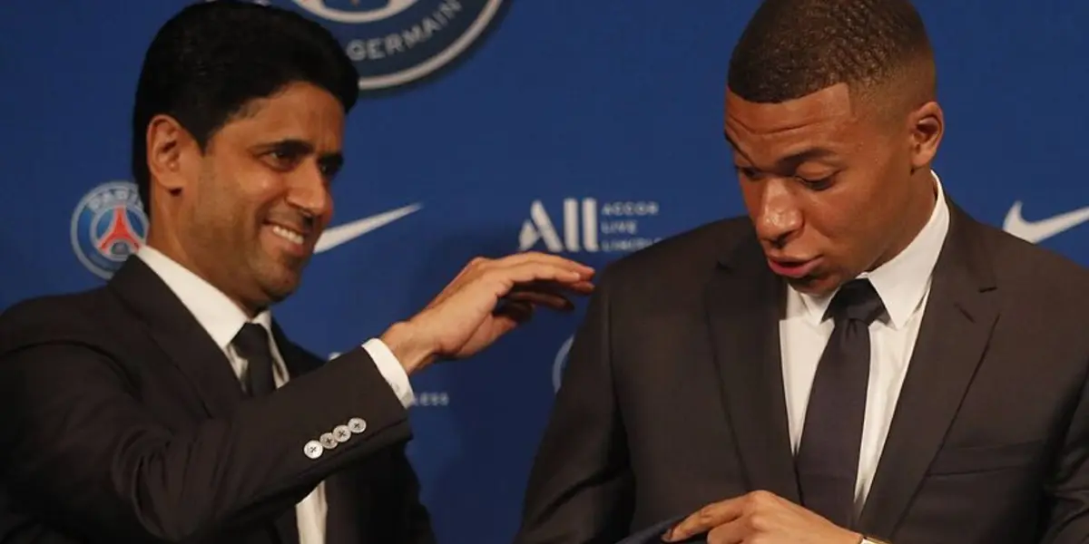 Kylian Mbappé y Nasser Al-Khelaifi, del PSG