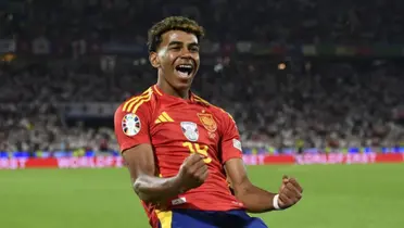 Lamine Yamal festejando su gol contra Francia en las semifinales de la Eurocopa. (Foto: EFE)