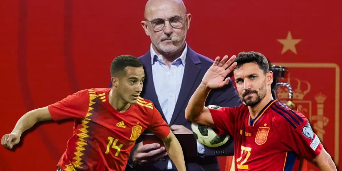 Luis de la Fuente, entrenador de España, Lucas Vázquez y Jesús Navas