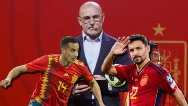 Luis de la Fuente, entrenador de España, Lucas Vázquez y Jesús Navas