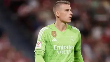 Lunin con la camiseta del Real Madrid. (Foto: La Liga)