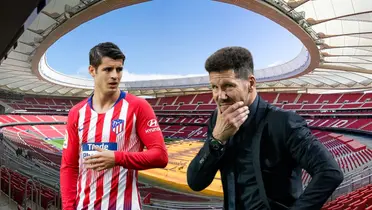 Morata mira a Simeone, de fondo Wanda Metropolitano