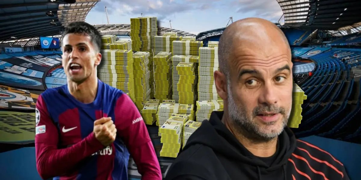 Pep Guardiola y Joao Cancelo