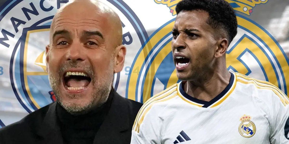 Pep Guardiola y Rodrygo Goes