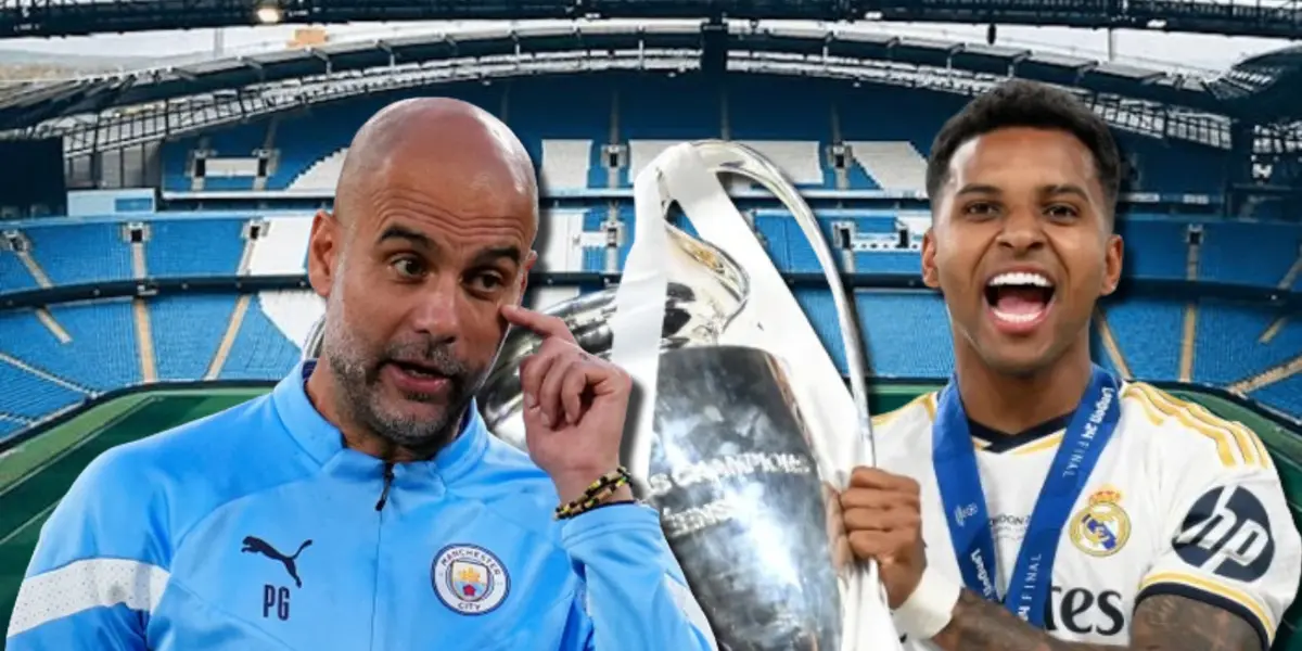 Pep Guardiola y Rodrygo Goes