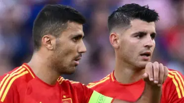 Rodri y Morata en la Eurocopa con España.