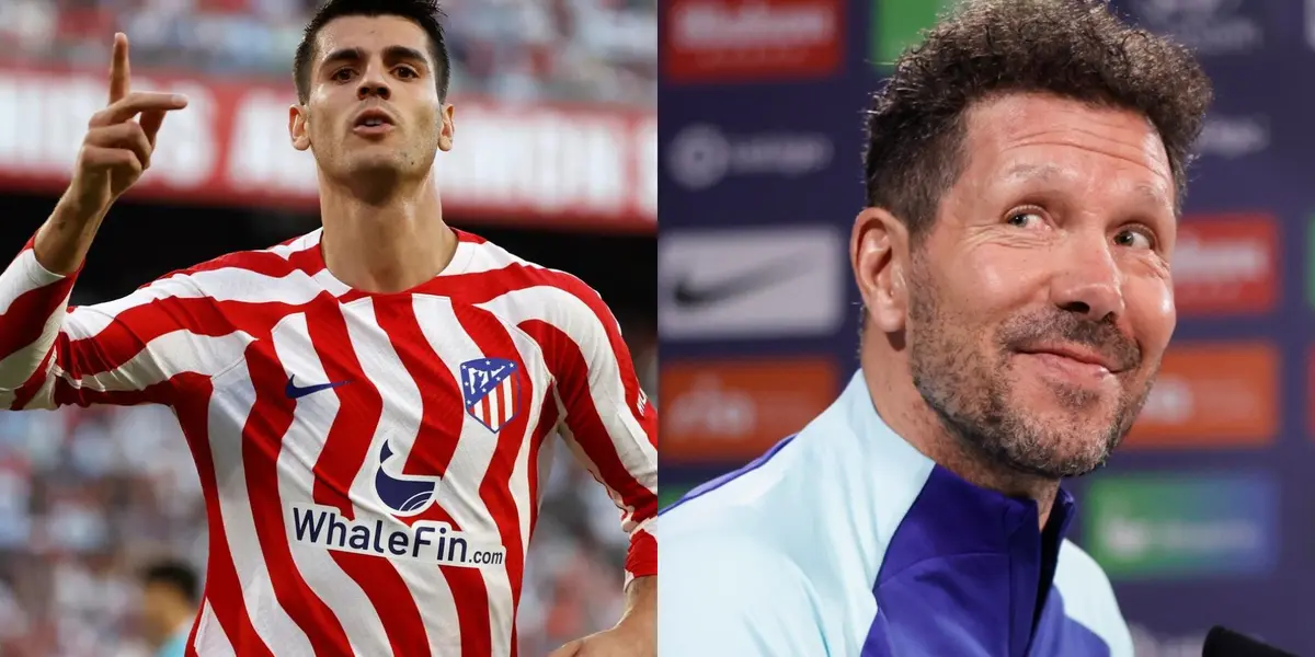 Simeone y Álvaro Morata. (Foto: collage)